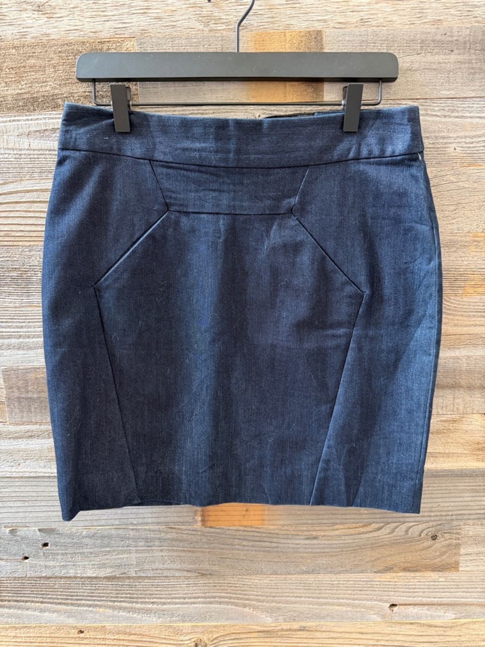 Anthropologie Leifsdottir Dark Blue Denim Pencil Mini Skirt Size 8